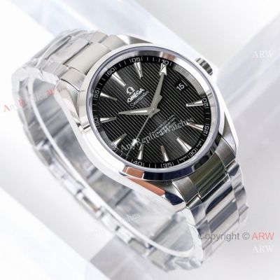 (VS)Best Swiss Replica Omega Seamaster Aqua Terra watch Stainless Steel Gray Dial